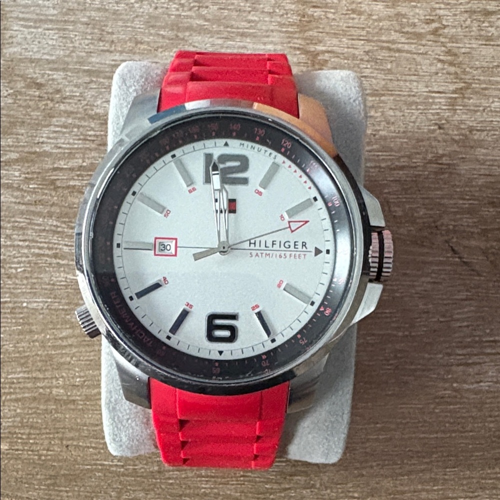 Tommy Hilfiger Red and White Watch